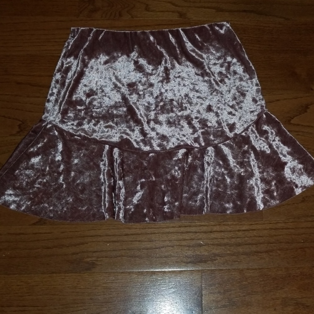 Pink Velvet Mini-Skirt